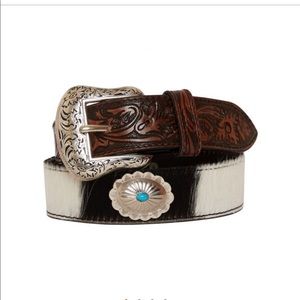 Leather and cowhide Myra Belt